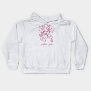 Medusa snake head Line-art Kids Hoodie